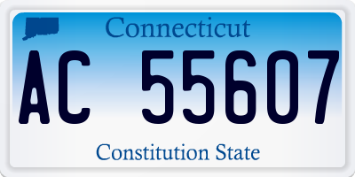 CT license plate AC55607