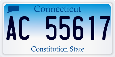 CT license plate AC55617