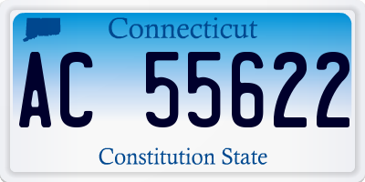 CT license plate AC55622