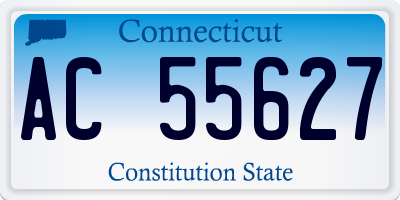 CT license plate AC55627