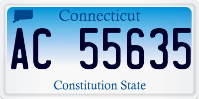 CT license plate AC55635