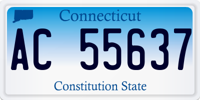 CT license plate AC55637
