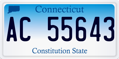 CT license plate AC55643