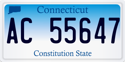 CT license plate AC55647