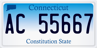 CT license plate AC55667