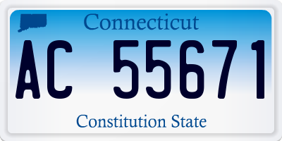 CT license plate AC55671