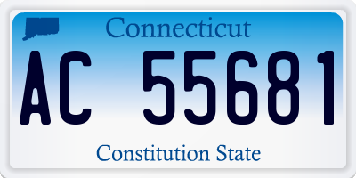 CT license plate AC55681