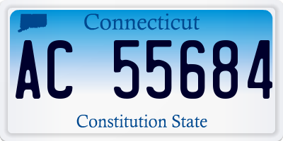 CT license plate AC55684