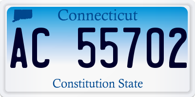 CT license plate AC55702