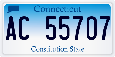 CT license plate AC55707