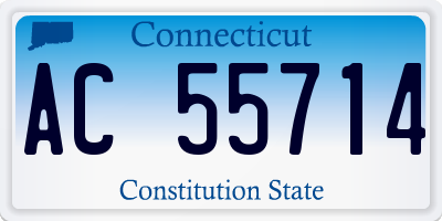 CT license plate AC55714