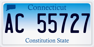 CT license plate AC55727