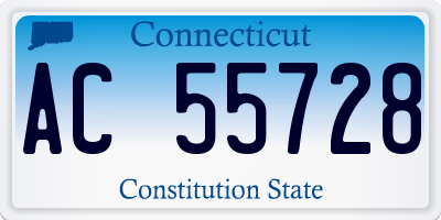 CT license plate AC55728