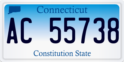 CT license plate AC55738