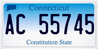 CT license plate AC55745