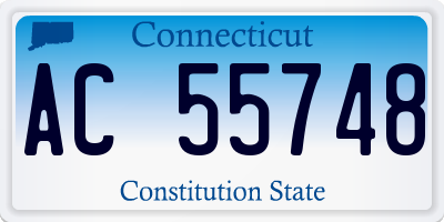 CT license plate AC55748