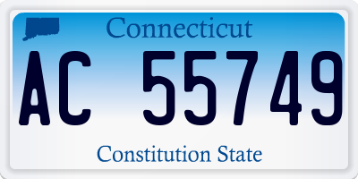 CT license plate AC55749