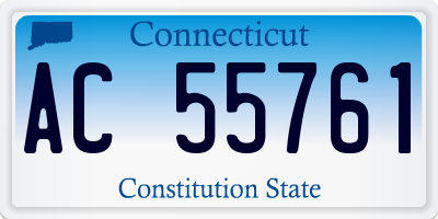 CT license plate AC55761