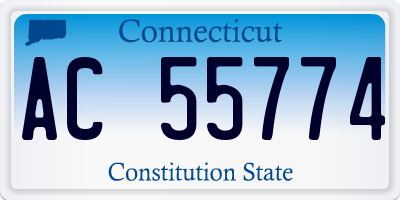 CT license plate AC55774