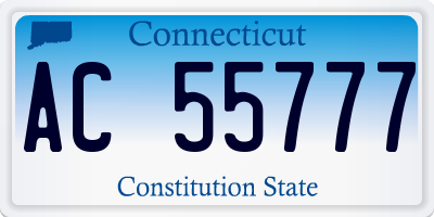 CT license plate AC55777