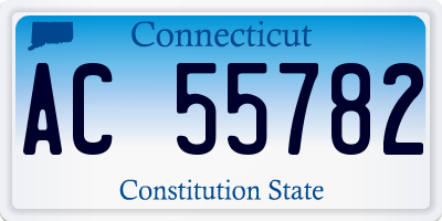 CT license plate AC55782