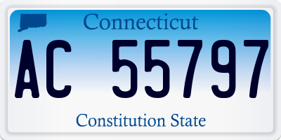 CT license plate AC55797