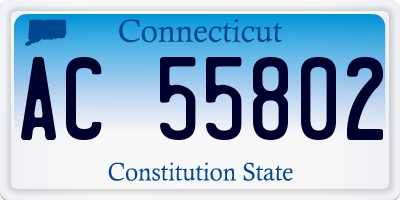 CT license plate AC55802