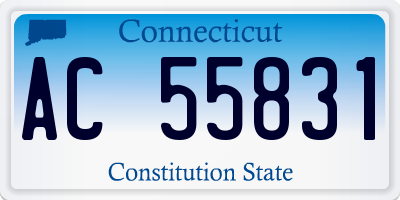 CT license plate AC55831