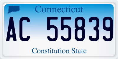 CT license plate AC55839