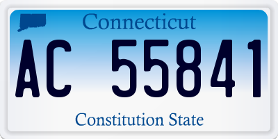 CT license plate AC55841