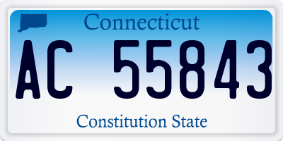 CT license plate AC55843