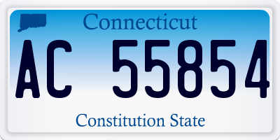 CT license plate AC55854