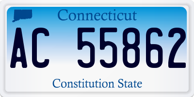 CT license plate AC55862