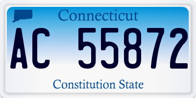 CT license plate AC55872