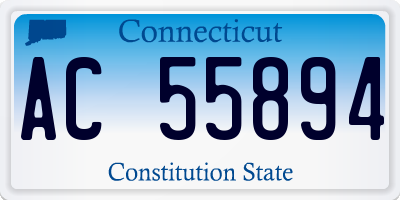 CT license plate AC55894