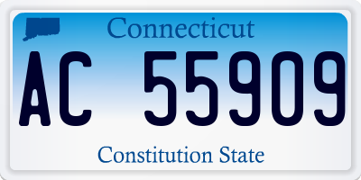 CT license plate AC55909