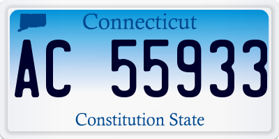 CT license plate AC55933