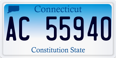 CT license plate AC55940