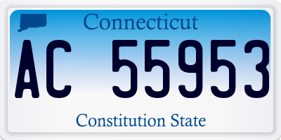 CT license plate AC55953
