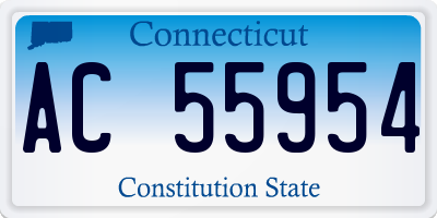 CT license plate AC55954