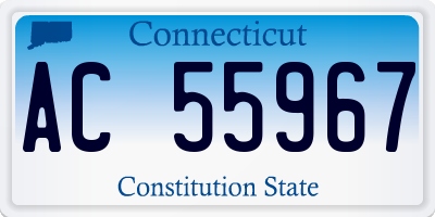 CT license plate AC55967