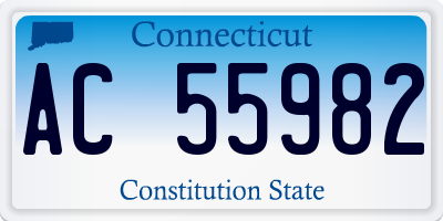 CT license plate AC55982