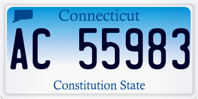 CT license plate AC55983