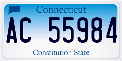 CT license plate AC55984