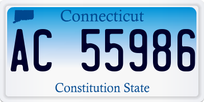CT license plate AC55986