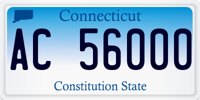 CT license plate AC56000