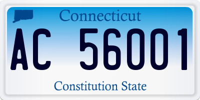 CT license plate AC56001