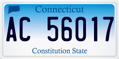 CT license plate AC56017