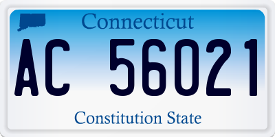 CT license plate AC56021