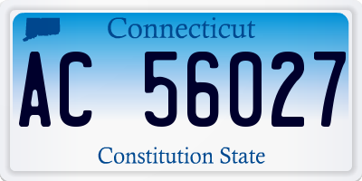 CT license plate AC56027